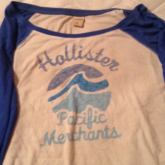 Blue hollister baseball shirt!!!