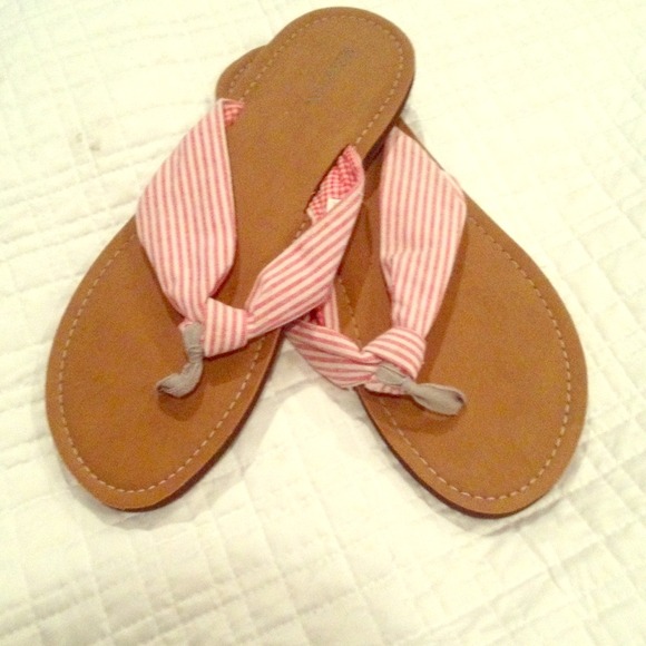 Red/White striped Merona Sandal size 11