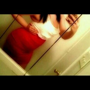 RED PENCIL SKIRT