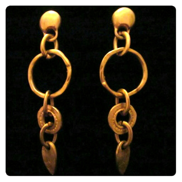 Gold dangler earrings