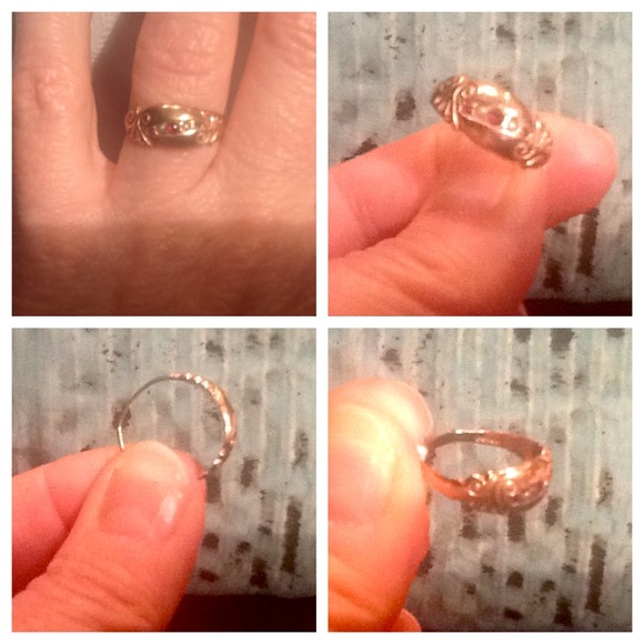 Victorian 9K Rose Gold, Ruby, and Seed Pearl Ring - Picture 4 of 4