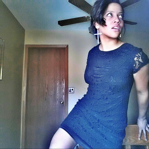 Sexy Crochet black short dress