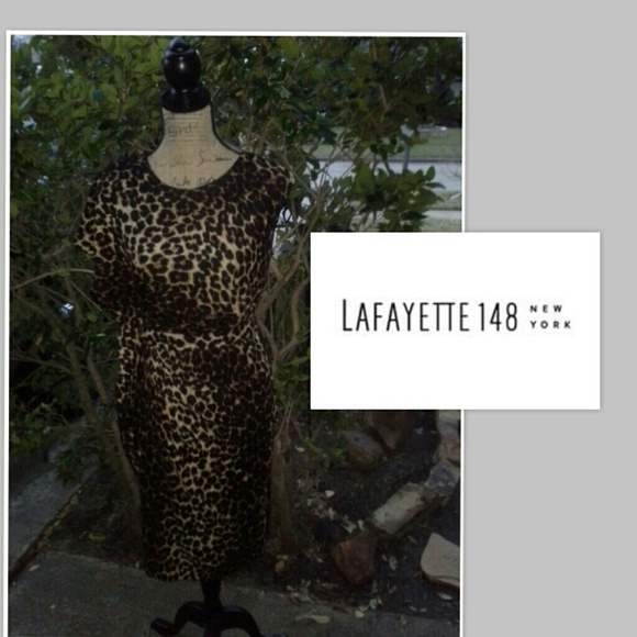 💖HP💖Lafayette 148 Leopard Print Dress - Picture 4 of 4