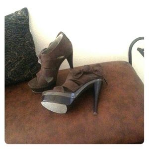 Brown suade heels