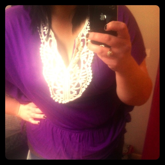 XL AB Studios purple shirt