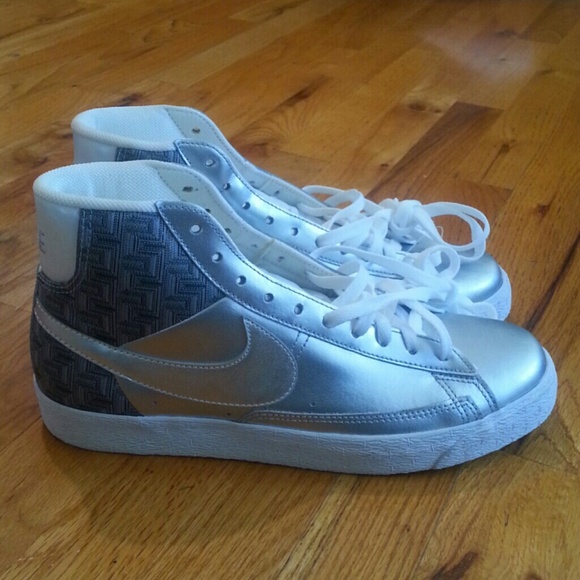 Men's Silver Nike High Top Blazers