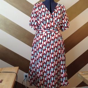 Red white and blue link dress Banana Republic