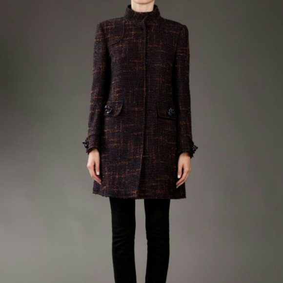 Red VALENTINO Purple Tweed Coat - Picture 4 of 4