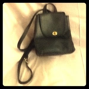 Coach Black Leather Backpack Purse