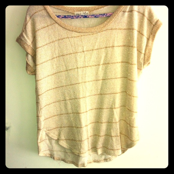 Gold Striped Juniors L Top