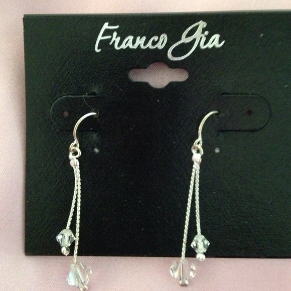 Clear crystal & silver Earrings