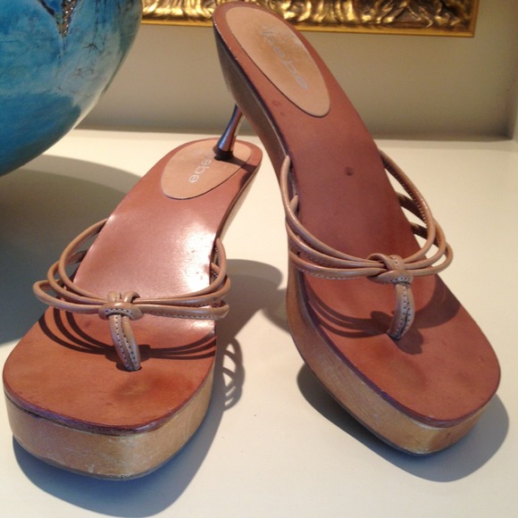 Bebe wooden platform sandal