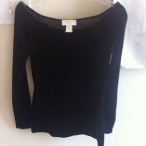 Express off the shoulder brown velvet top