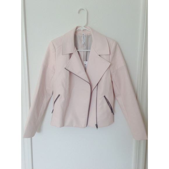 SOLD Pastel pink moto jacket