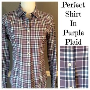 J. Crew Tops - J. Crew Perfect Shirt in Purple Plaid J. Crew Tops - J. Crew Perfect Shirt in Purple Plaid