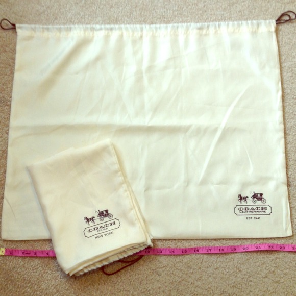 Two Authentic Large Coach Dust Bags