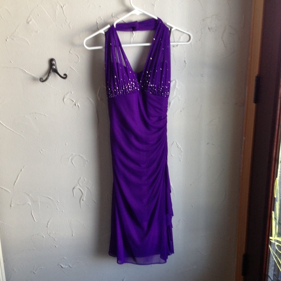 Purple evening dress