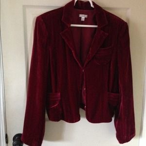 Dark red velvet blazer