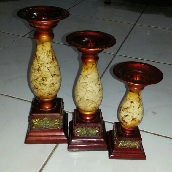 3 candle holder set