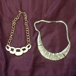 Gold and silver necklaces