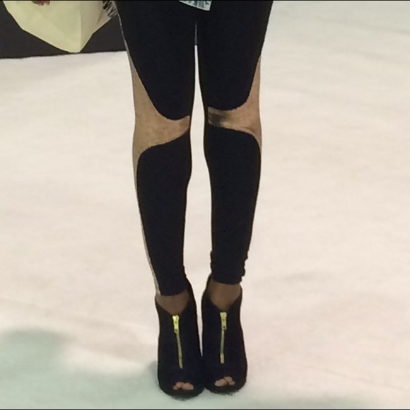 Gold piping leggings