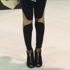 Gold piping leggings