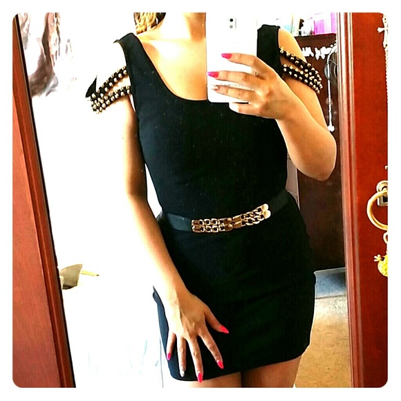 Black fitted stud dress - Picture 1 of 3