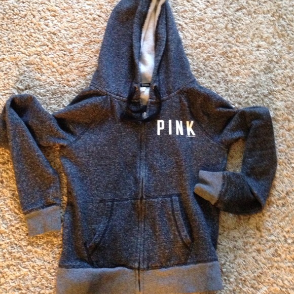 Victoria's Secret pink grey zip hoodie sz XS
