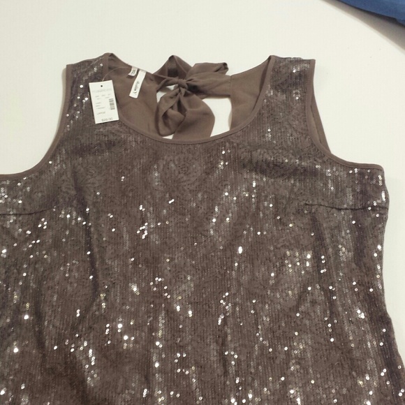 SOLD sequin front top with sheer back NWT