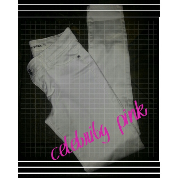 White skinny stretch jeans.