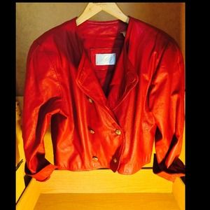 Red vintage leather jacket