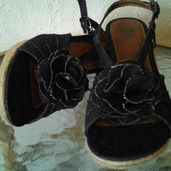 Wedge, denim, open toe, on hold for @jdbbarclay1