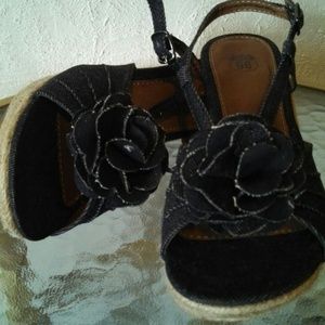 Wedge, denim, open toe, on hold for @jdbbarclay1