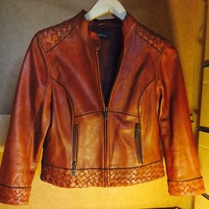 Brown leather jacket