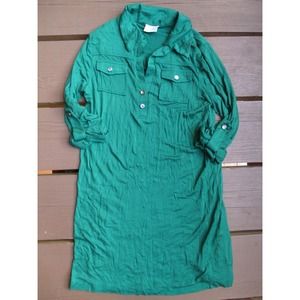 Green shirt dress
