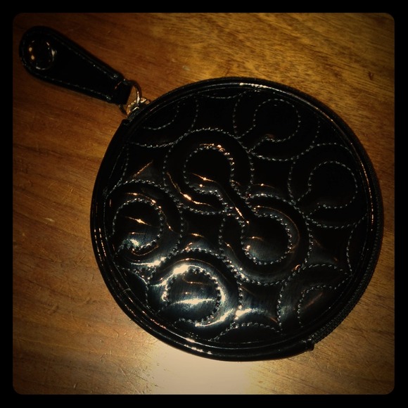 Black coach coin purse