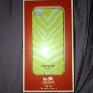 Coach yellow zig zag iPhone 5 case new in box