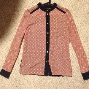 Tory Burch cotton and crochet long sleeve top