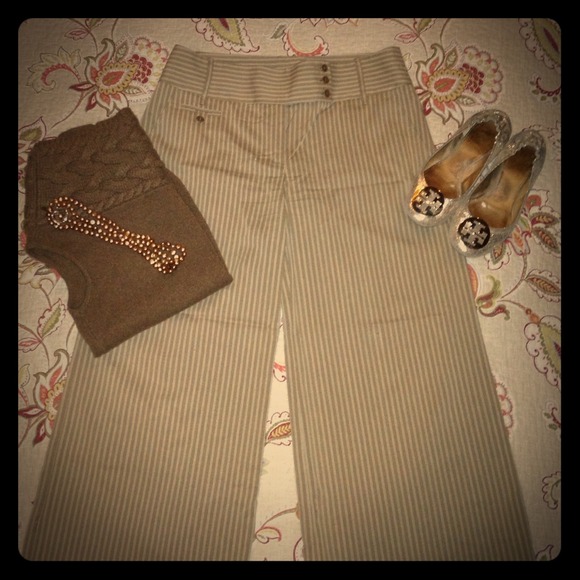 Bcbg Tabitha fit wide leg pinstripe pants size 12