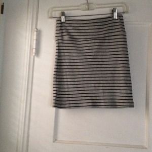 Grey and black striped bodycon skirt