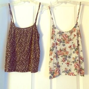 Brandy Melville floral cotton tanks