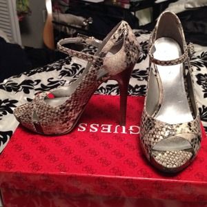 Guess snakeskin heels