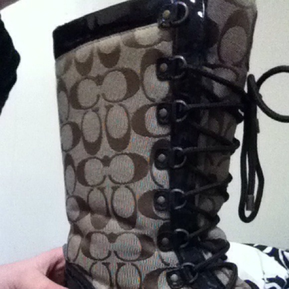 Coach boots. Slightly worn. Authentic