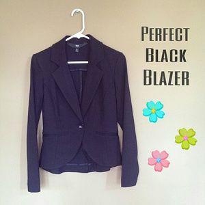 Mossimo one-button black knit blazer - NWOT