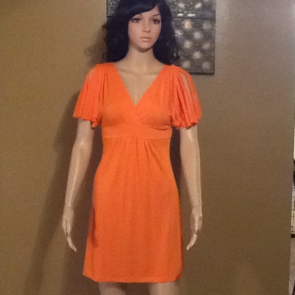 Orange "Spring" Dress {Body Central} - Picture 2 of 3