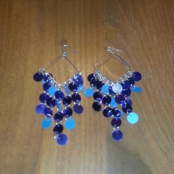 Light Blue and Purple sequenced earrings