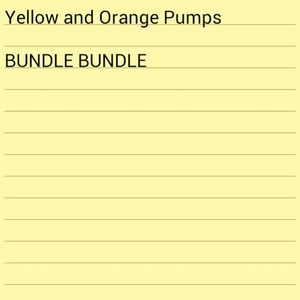 Yellow pumps and orange pumps