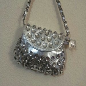 crystal silver clutches