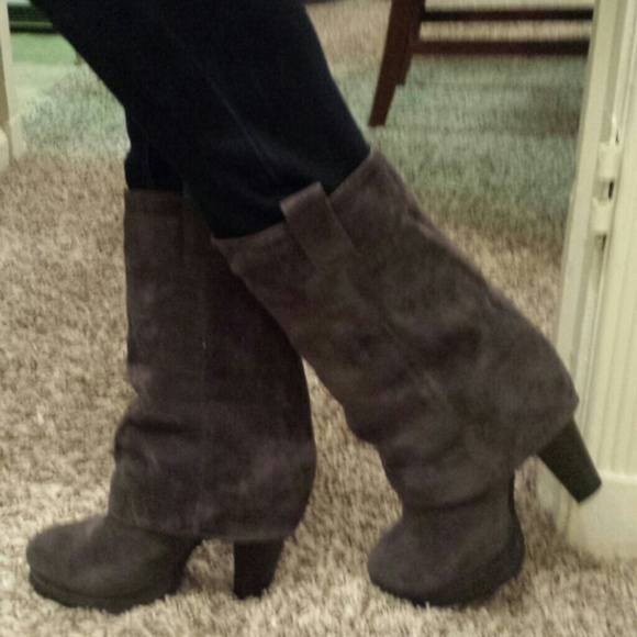 Like New Grey Faux Suede Boots Sz. 7!