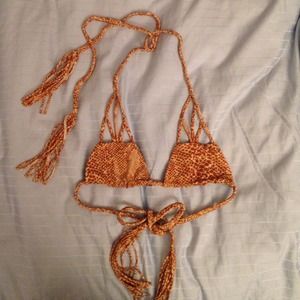 Acacia Swimwear Haena top in Mud Snake (Small)